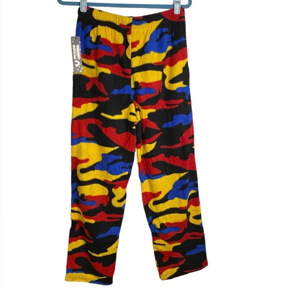 True Religion Fleece Lounge Pants Multicolor Camouflage Pockets Men’s Size Small